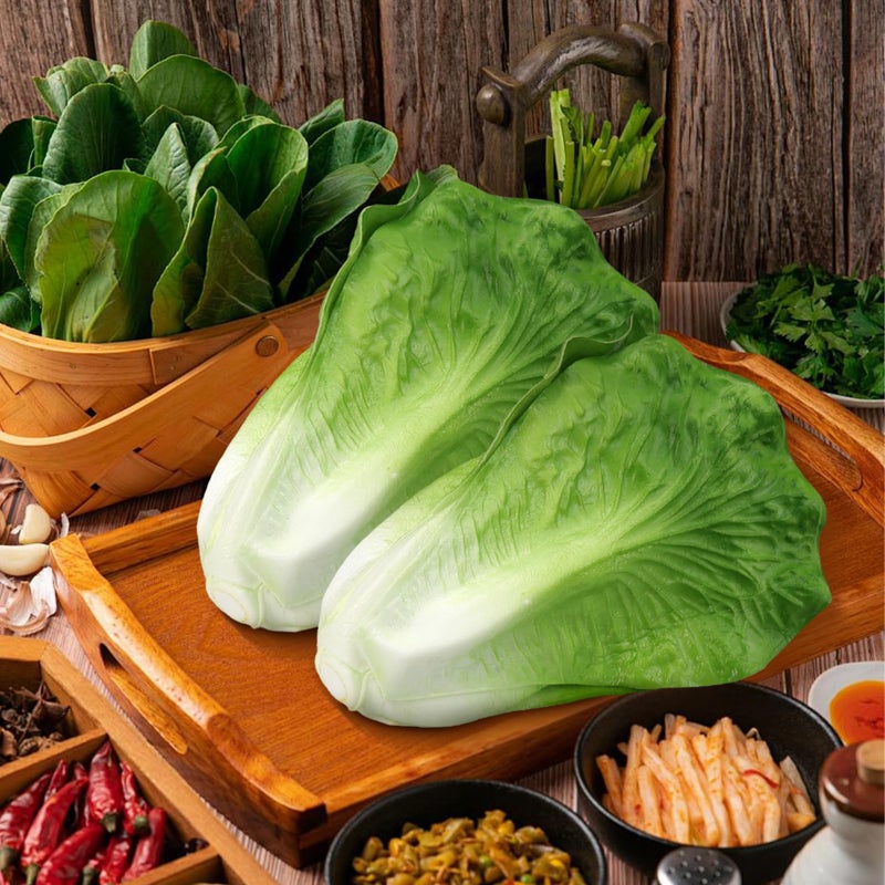 Lorigun Artificial Lettuce, Fake Vegetable, Artificial Vegetables for Decoration, Home Kitchen Decor, PU Vegetable 2 Pcs - Image 3